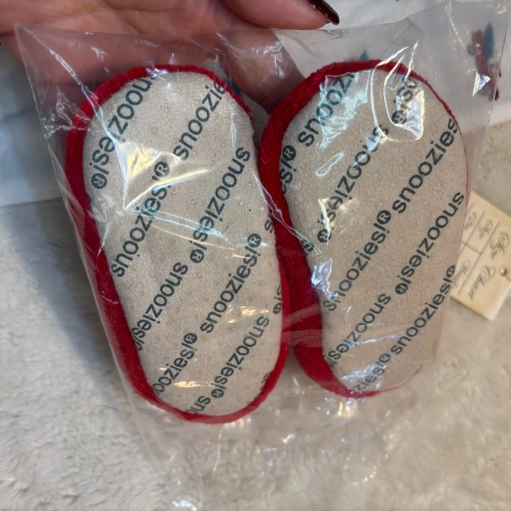 NWT Infant SET 18 months Bodysuit White w/Red Trucks & Grey Shirt & Red Slippers